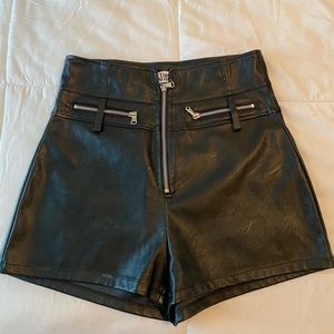 Leather Black Shorts from Tiger Mist